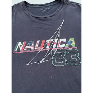 NAUTICA vintage tee blue‎ FLAG NS 83 XL yacht boat sailing racing navy 1980s